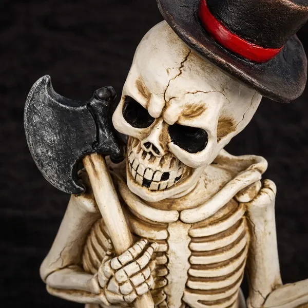 White_Polyresin_Skeleton_Figurine_Showpiece_With_Hat