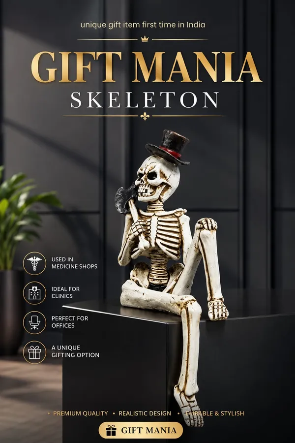 White_Polyresin_Skeleton_Figurine_Showpiece_With_Hat