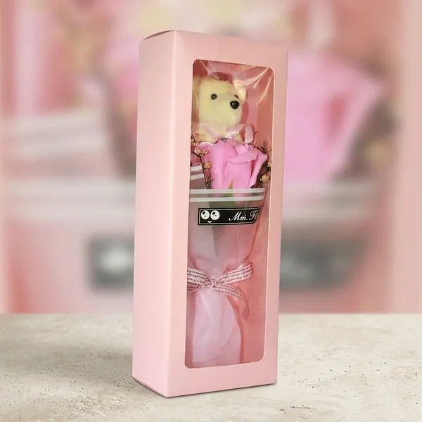 Pink_Artificial_Rose_Bouquet_Teddy_Bear_Flower_Gift_Set