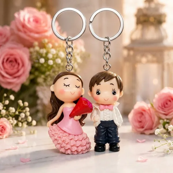 Multicolor_Stainless_Steel_Alloy_Couple_Key_Ring_Set_Set_of_2