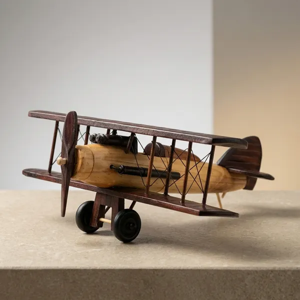 Brown_Vintage_Wooden_Biplane_Aircraft_Model