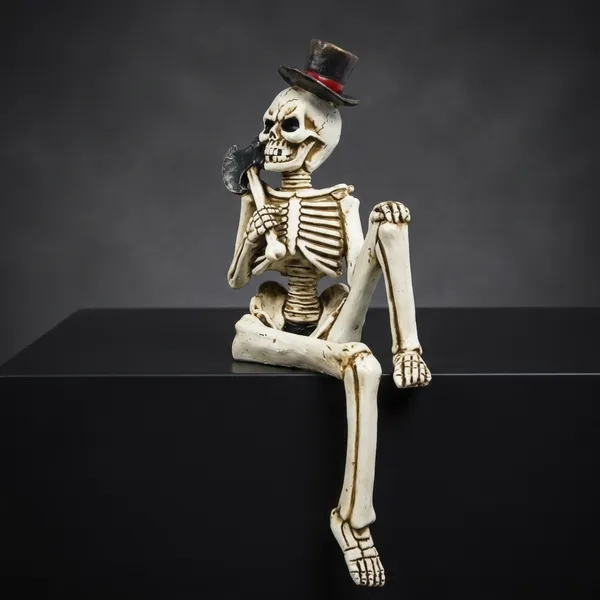 White_Polyresin_Skeleton_Figurine_Showpiece_With_Hat