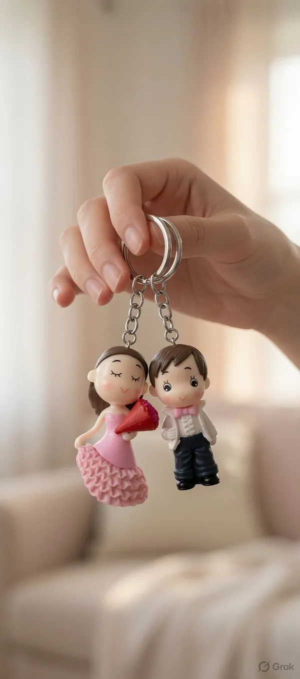 Multicolor_Stainless_Steel_Alloy_Couple_Key_Ring_Set_Set_of_2