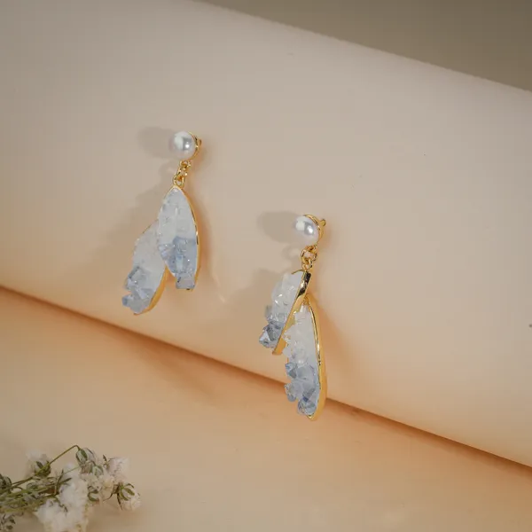 Blue_Floral_Pearl_Gold_Plated_Stud_Drop_Earrings_For_Women