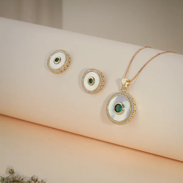 Gold_Plated_Mother_Of_Pearl_Green_Stone_Pendant_Set_For_Women