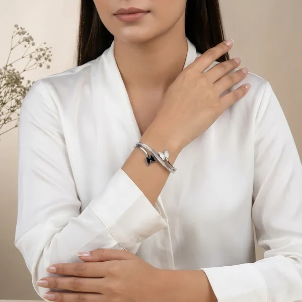 Silver_Crystal_Studded_Butterfly_Adjustable_Bracelet_For_Women