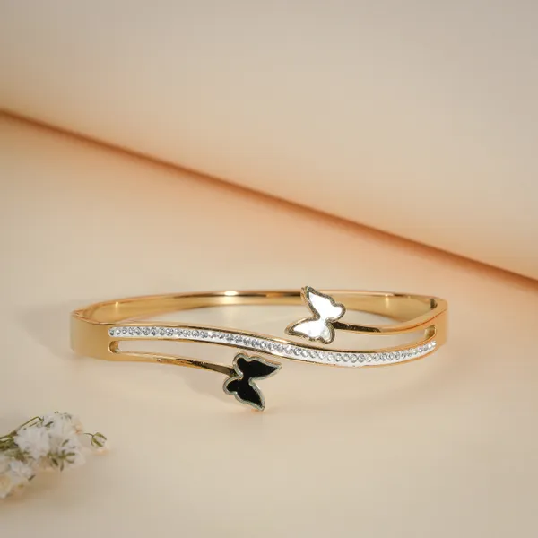 Gold_Plated_Butterfly_Enamel_Crystal_Studded_Bracelet_For_Women