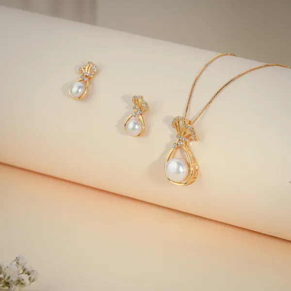 Gold_And_White_Pearl_Crystal_Teardrop_Pendant_Necklace_Earrings_Ring_Set_For_Women