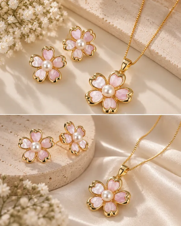 Elegant_Pink-Gold_Floral_Jewelry_Set