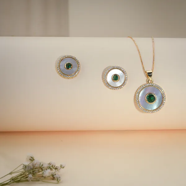 Gold_Plated_Mother_Of_Pearl_Green_Stone_Pendant_Set_For_Women