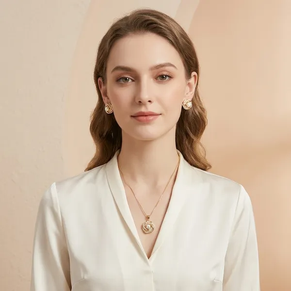 Gold_Plated_Pearl_Crystal_Twisted_Knot_Pendant_Necklace_Earrings_Set_For_Women
