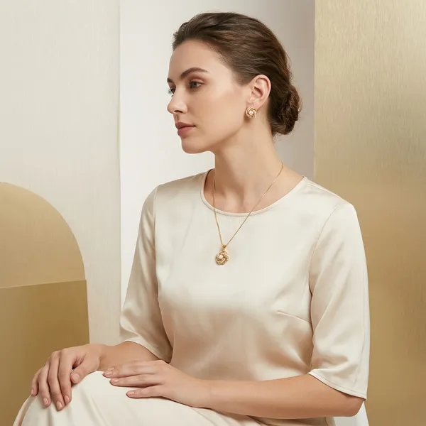 Gold_Plated_Pearl_Crystal_Twisted_Knot_Pendant_Necklace_Earrings_Set_For_Women