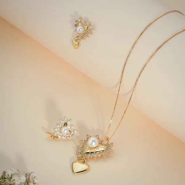 Gold_Plated_Pearl_Crystal_Heart_Pendant_Necklace_And_Earring_Set_For_Women