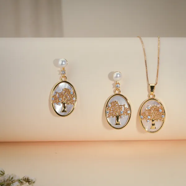 Gold_Plated_Tree_Of_Life_Pearl_Drop_Earrings_Pendant_Necklace_Set_For_Women