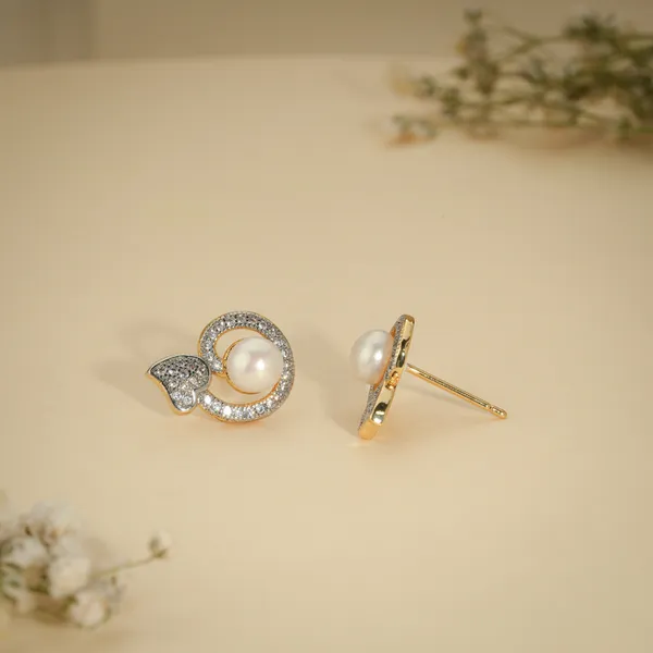 Gold_&_White_Pearl_Zirconia_Crescent_Stud_Earrings_For_Women