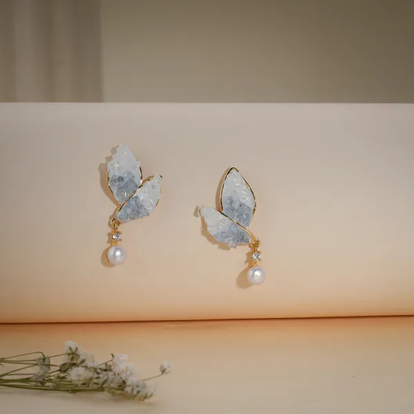 Blue_And_Gold_Resin_Butterfly_Pearl_Drop_Earrings_For_Women