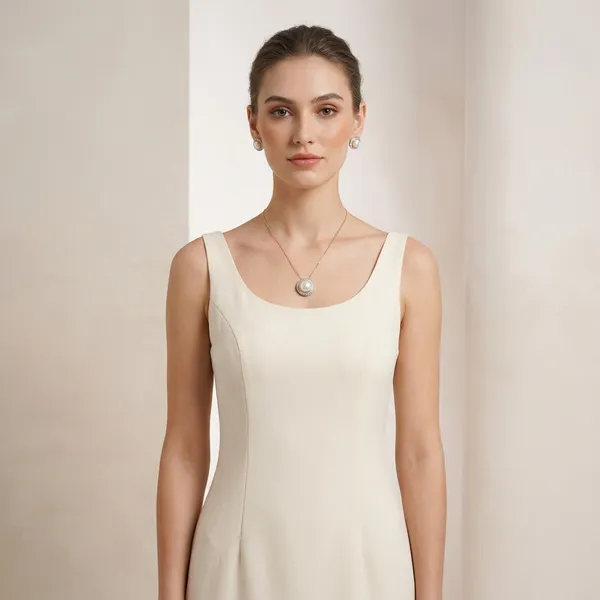 Gold_&_White_Pearl_Crystal_Halo_Pendant_Necklace_And_Earrings_Set