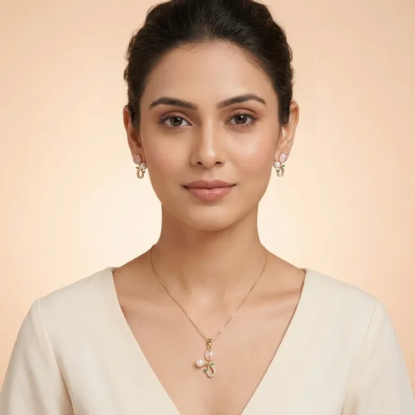 Gold_And_Pink_Stone_Pearl_Floral_Jewellery_Set_For_Women