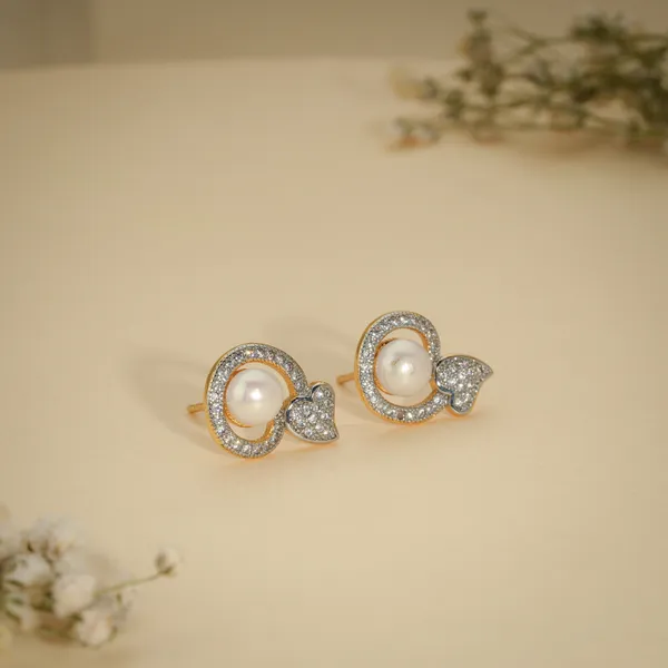 Gold_&_White_Pearl_Zirconia_Crescent_Stud_Earrings_For_Women