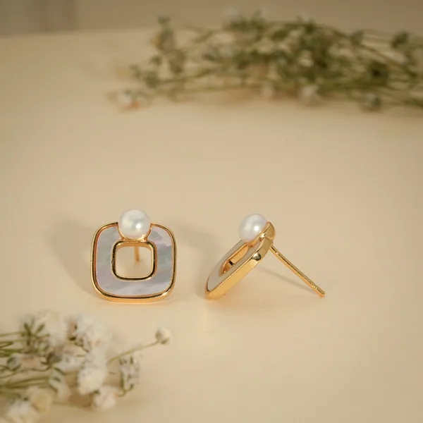 Gold_Plated_Pearl_Double_Square_Geometric_Stud_Earrings_For_Women