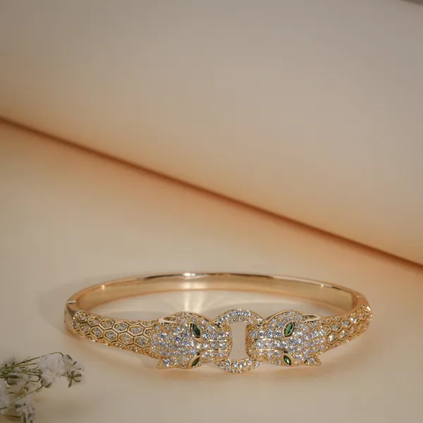 Gold_Plated_Crystal_Panther_Bangle_Bracelet_For_Women