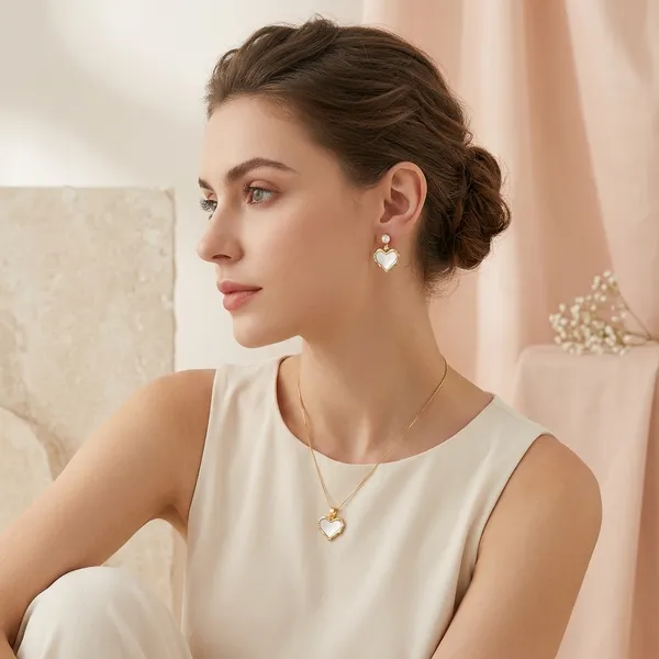Gold_And_White_Pearl_Heart_Pendant_Necklace_And_Earrings_Set_For_Women