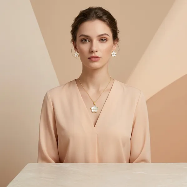 Gold_Plated_Pearl_Crystal_Flower_Pendant_Necklace_Earring_Set_For_Women