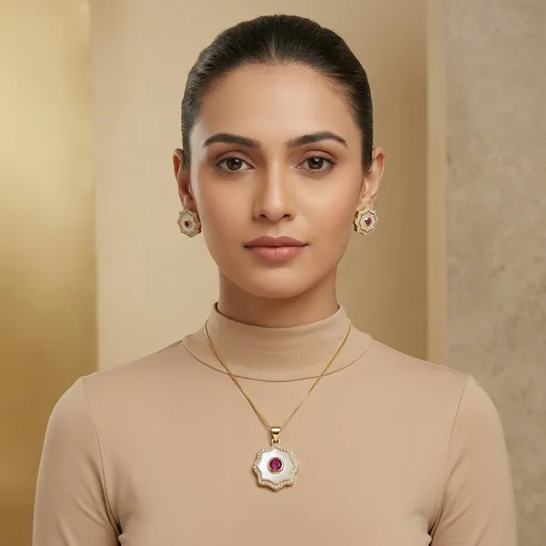 Gold_And_Red_Kundan_Ruby_Pendant_Set_With_Earrings_For_Women
