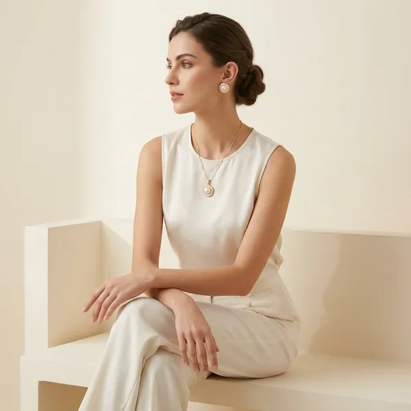 Gold_&_White_Pearl_Concentric_Circle_Necklace_And_Earrings_Set