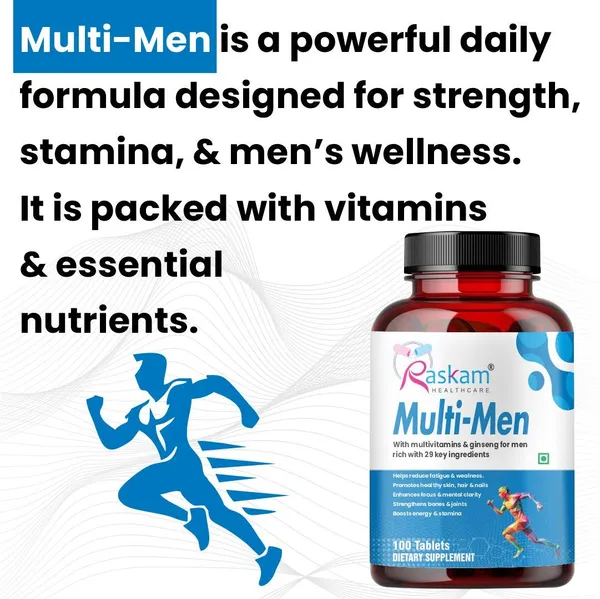 Raskam_Multi_Men_100_Tablets_No_1_Multivitamin_For_Men_With_Panax_Ginseng_Gingko_Biloba_29_Vital_Nutrients_For_Overall_Health_Vitality_Strong_Bones_Immunity