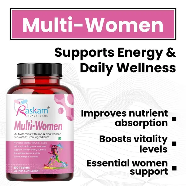 Raskam_Multi_Women_100_Tablets_No_1_Multivitamin_For_Women_With_Biotin_Vitamin_C_29_Vital_Nutrients_For_Overall_Health_Radiance_Strong_Bones_Immunity