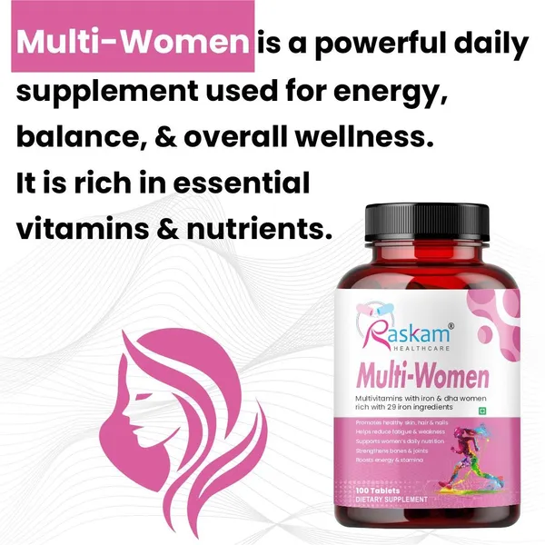Raskam_Multi_Women_100_Tablets_No_1_Multivitamin_For_Women_With_Biotin_Vitamin_C_29_Vital_Nutrients_For_Overall_Health_Radiance_Strong_Bones_Immunity