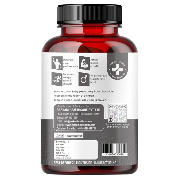Raskam_Testocharge_100_Capsules_Supports_Strength_Stamina_For_Men