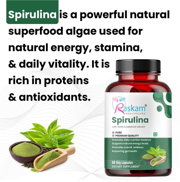 Raskam_Spirulina_Super_Foods_60_Capsules_Supports_Weight_Management_Boosts_Immunity_For_Both_Men_Women