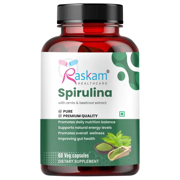Raskam_Spirulina_Super_Foods_60_Capsules_Supports_Weight_Management_Boosts_Immunity_For_Both_Men_Women