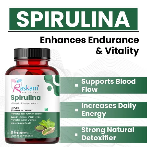 Raskam_Spirulina_Super_Foods_60_Capsules_Supports_Weight_Management_Boosts_Immunity_For_Both_Men_Women