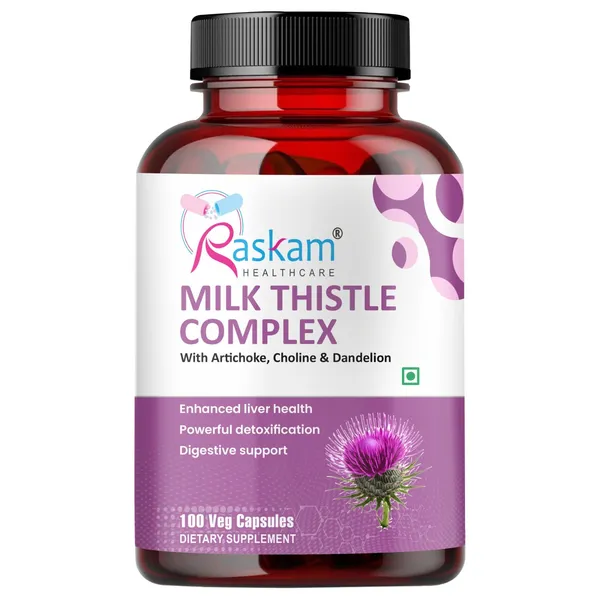 Raskam_Milk_Thistle_Complex_Liver_Gall_Bladder_Health_Supplement_Antioxidant_Anti_Inflammatory_Liver_Detox_Liver_Refresher_100_Veg_Capsules