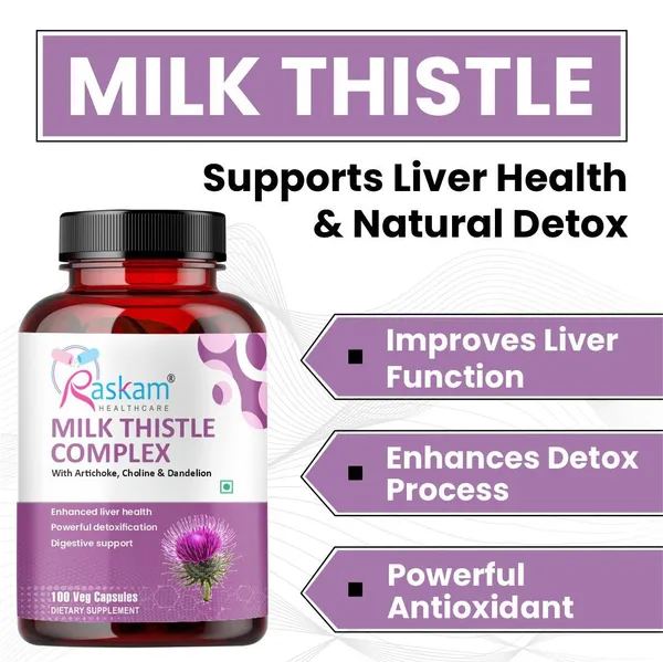 Raskam_Milk_Thistle_Complex_Liver_Gall_Bladder_Health_Supplement_Antioxidant_Anti_Inflammatory_Liver_Detox_Liver_Refresher_100_Veg_Capsules