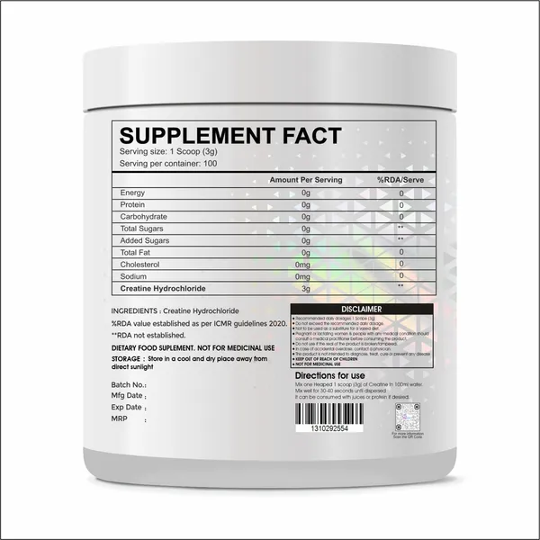 Raskam_Pure_Creatine_Hcl_Powder_Unflavoured_100_Sevings_Rapid_Absorption_Enhanced_Muscle_Strength_Power_300gm