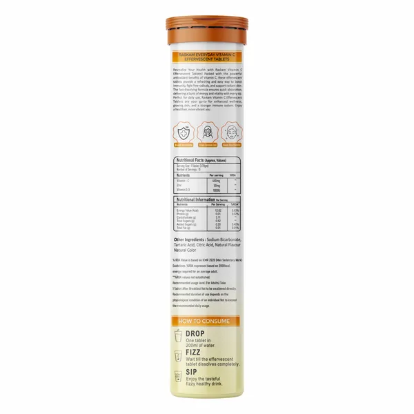 Raskam_Vitamin_C_Effervescent_Tablets_With_Zinc_Vitamin_D3_Natural_And_Organic_Immunity_Booster_Refreshing_Orange_Flavor_500mg_Vitamin_C_Pack_Of_15_Effervescent_Tablets