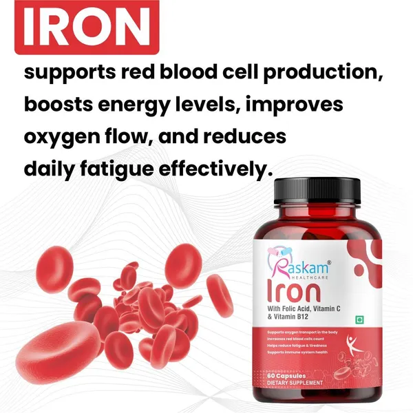 Raskam_Iron_Supplement_With_Folic_Acid_Vitamin_C_Vitamin_B12_60_Capsules_Dietary_Supplement
