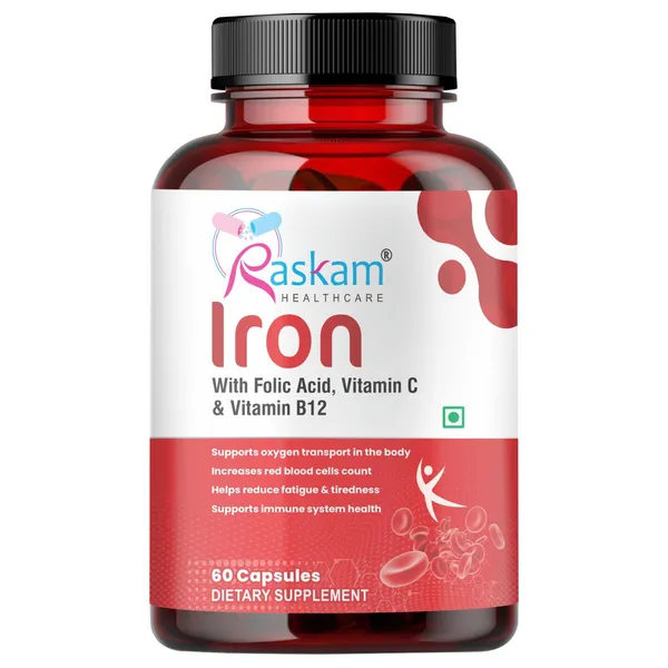 Raskam_Iron_Supplement_With_Folic_Acid_Vitamin_C_Vitamin_B12_60_Capsules_Dietary_Supplement