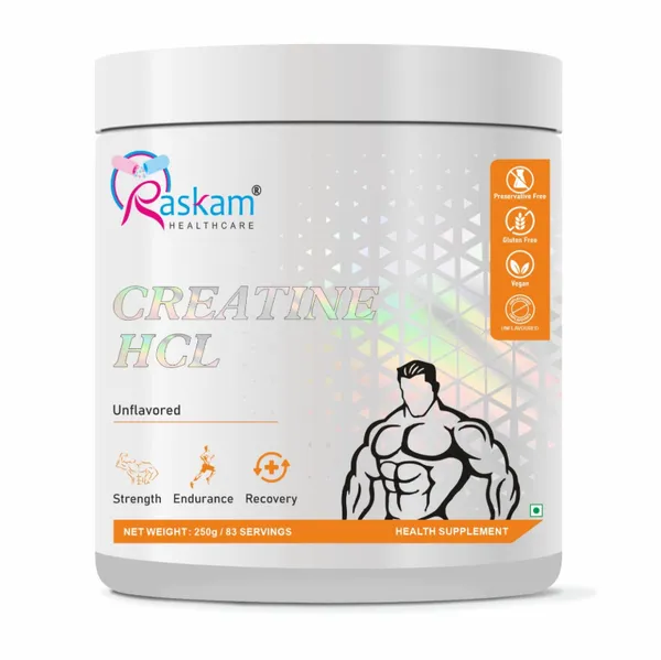 Raskam_Pure_Creatine_Hcl_Powder_Unflavoured_83_Sevings_Rapid_Absorption_Enhanced_Muscle_Strength_Power_250gm