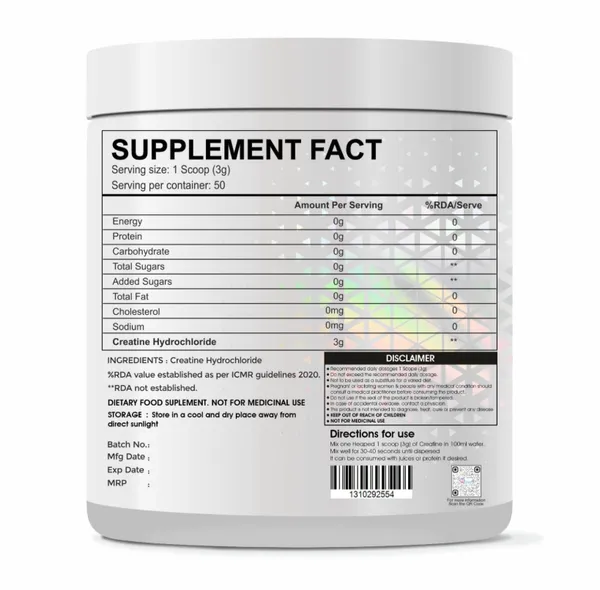 Raskam_Pure_Creatine_Hcl_Powder_Unflavoured_50_Sevings_Rapid_Absorption_Enhanced_Muscle_Strength_Power_150gm