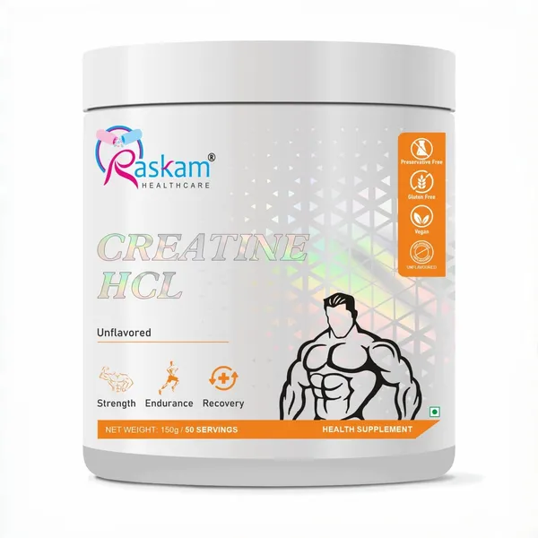 Raskam_Pure_Creatine_Hcl_Powder_Unflavoured_50_Sevings_Rapid_Absorption_Enhanced_Muscle_Strength_Power_150gm