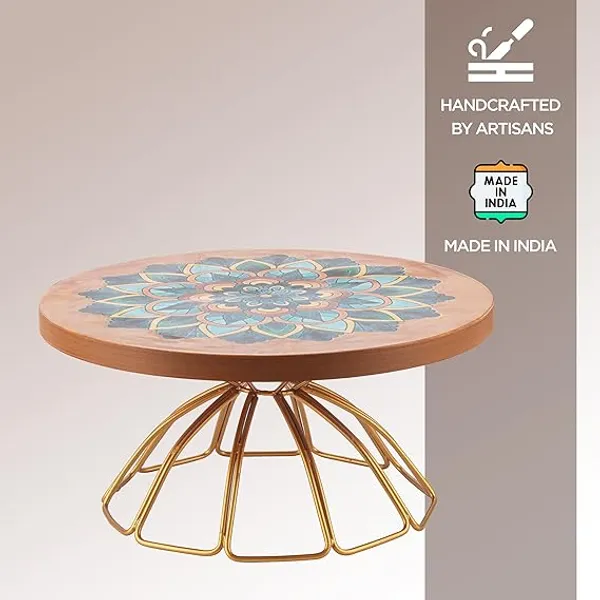 Wooden_Mandala_Print_Cake_Stand_With_Golden_Metal_Base