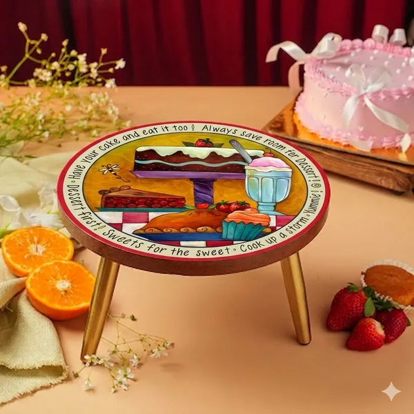 Wooden_Dessert_Themed_Decorative_Cake_Stand_With_Golden_Legs