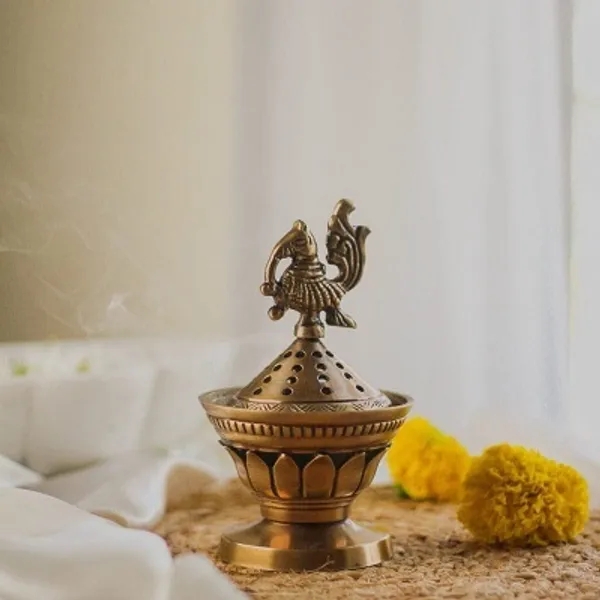 Brass_Peacock_Dhoop_Burner_With_Perforated_Dome