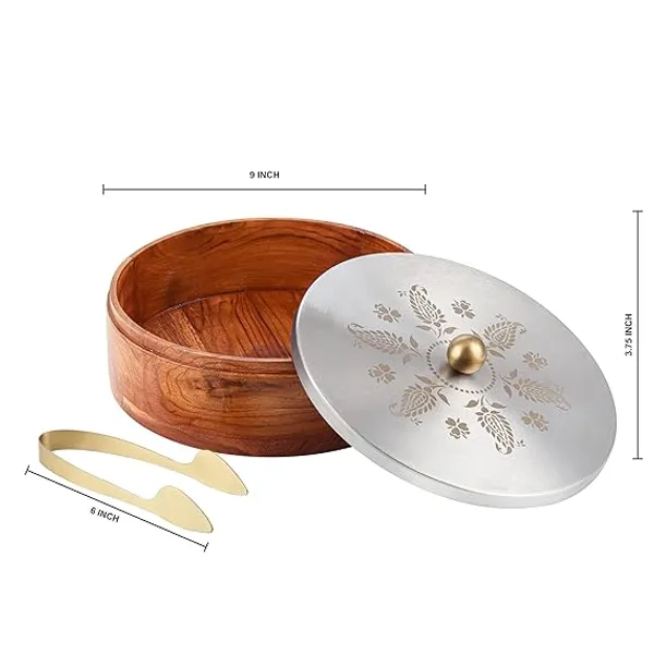 Teak_Wood_Floral_Lazer_Etched_Lid_Roti_Box_With_Golden_Knob