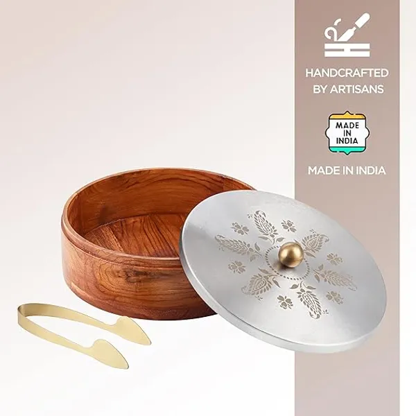 Teak_Wood_Floral_Lazer_Etched_Lid_Roti_Box_With_Golden_Knob